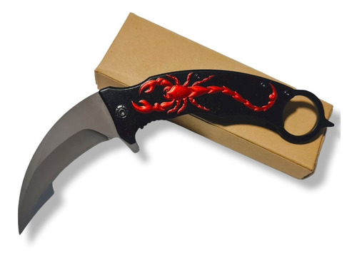 Karambit Retractil Curvo Red Skorpion Am26 