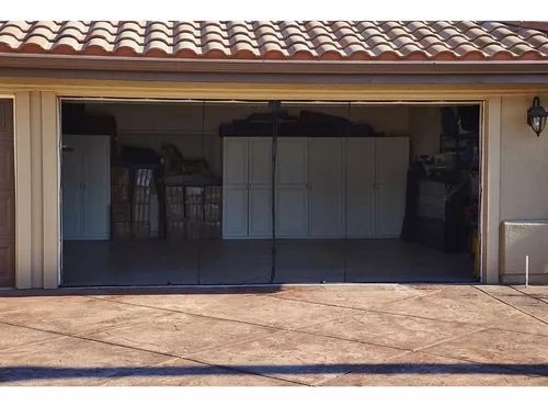 Puerta mosquitera, pantalla magnética para puerta de garaje reforzada,  puerta de malla de madera rústica a cuadros negros para patio/puerta  corrediza