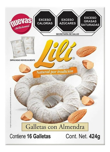 2 Pza Galletas LilĂ Roscas Con Almendra 424 G