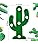 Lámpara De Mesa De Noche Con Cactus Led, Juego De 8 Piezas,