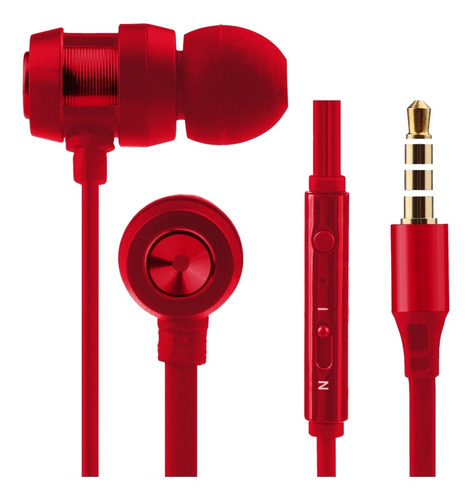 Auriculares In Ear Volkano Alloy Rojo - Mosca