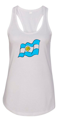 Polera Deportiva Musculosa Poliéster Dama Bandera Argentina