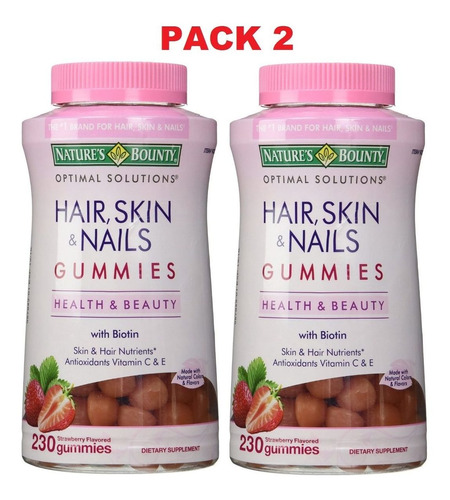 Pack 2, Nature's Bounty Hair Skin A - Unidad a $589