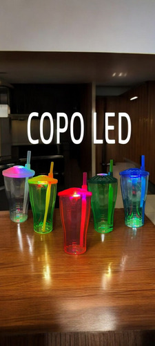 Copo Com Led 600 Ml Lindo Brilho Intenso A Noite, Festas Etc