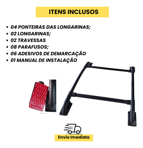 Rack Bagageiro De Teto Suporte Fiorino Colado 1995 A 2025