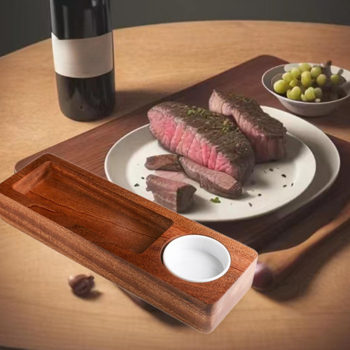 Plato Para , Plato Rectangular Para Bistec Con Cuenco