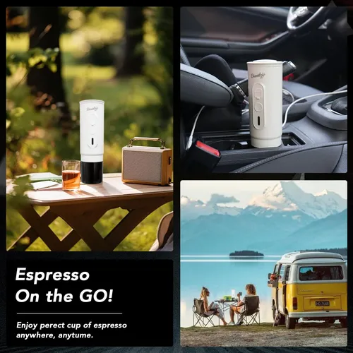 Cafetera Espresso Portátil Autocalentable 2 En 1 Con Café Mo