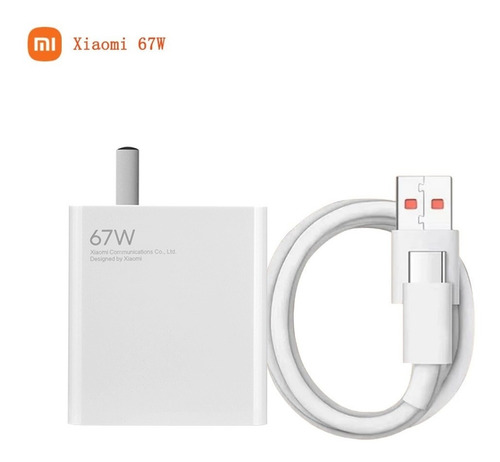 Cargador Xiaomi 67w Original Tipo C Redmi Note Poco Mi Ultra Blanco