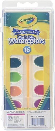 Crayola 16 Lavables Acuarelas 6 Por Paquete  2 Por Caso