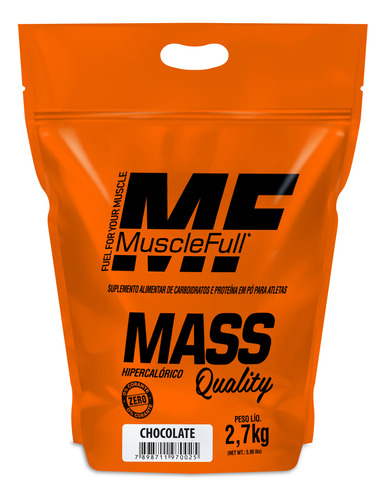 Hipercalorico Mass Quality 2,7kg Musclefull Lançamento Sabor Chocolate