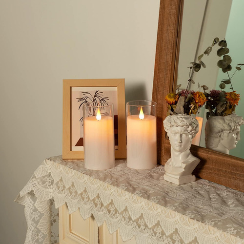 Velas Sin Llama Parpadeantes De Color Blanco Puro De 5 Pa...