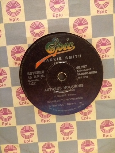 Vinilo En 7 Pulgadas Frankie Smith - Autobús Holandés (Usado)