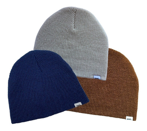 3x Gorro Beanie Unisex Cómodo Uso Diario - Variedad Colores