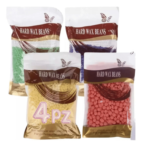 4 Cera Española Perla Rosa Lavanda Aloe Depilación Sin Tiras