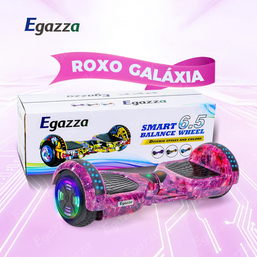 Hoverboard Elétrico Egazza K5 Purple Starrysky Com Bluetooth