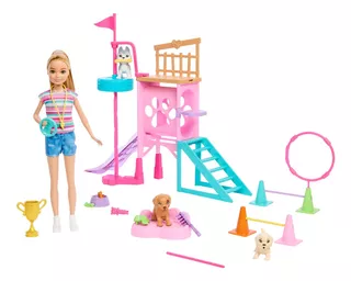 Barbie Set Juego Stacie Al Rescate Entrenadora Cachorritos Color Multicolor