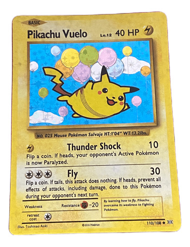 Juego De Carta Pokemon Holográfica Alternativa Pikachu Vuelo