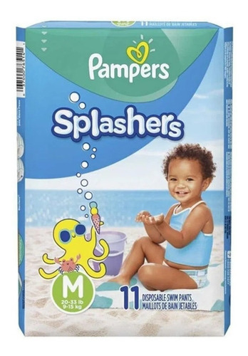 Pampers Splashers Pañales Agua - Ver Talles Tamaño M - 11 Pañales