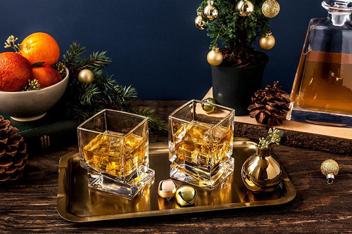 Joyjolt Carre - Vasos De Whisky Cuadrados, Vasos De Whisky A