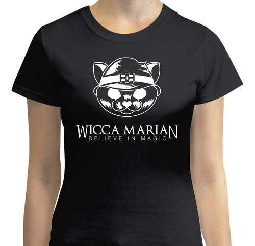 Playera Wicca Marian - Logo Cara De Gato