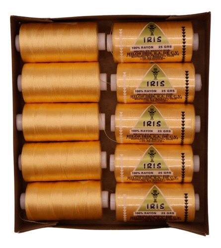Caja Seda Amarilla Hilosiris (caja Con 10 Tubos De 25gr C/u) 986