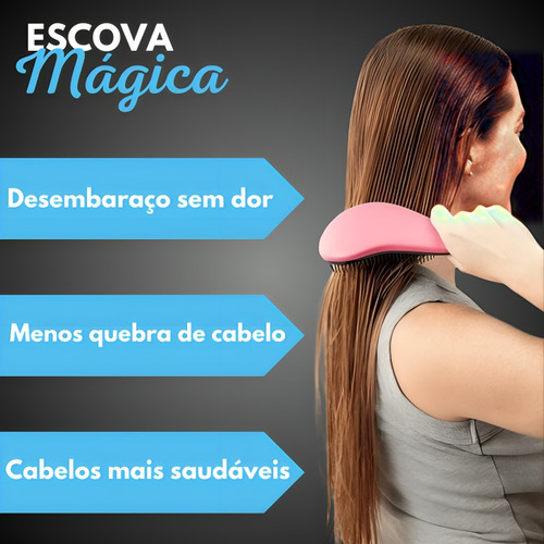 Kit 2 Escovas De Cabelo Magica Para Desembaraçar Anti Queda