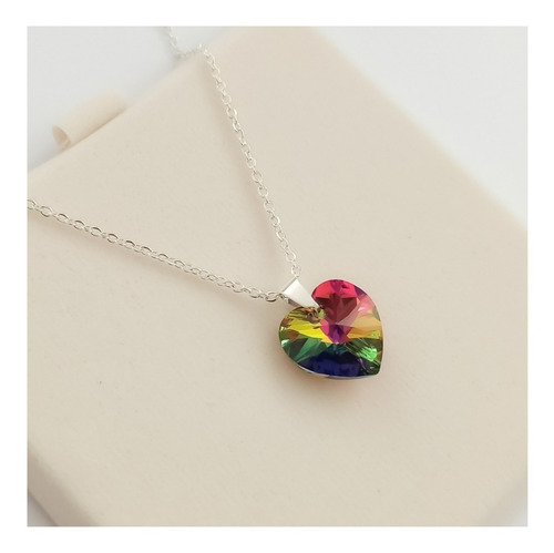 Regalo Navidad Collar Mujer Cristal Corazón Swarovski Vitrai
