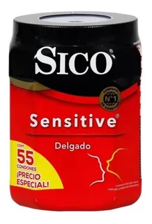 Preservativos Condones Sico Sensitive Delgado 55 Piezas