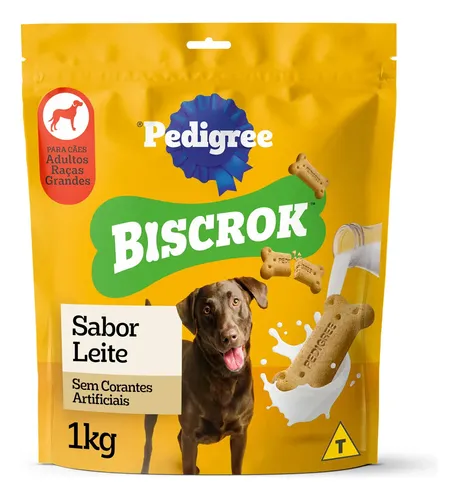 PETISCO PARA CÃES ADULTOS RAÇAS GRANDES LEITE PEDIGREE BISCROK POUCH 1KG
