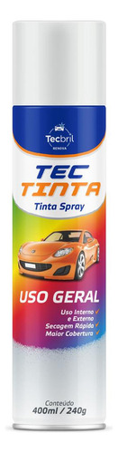 Tinta Spray Branco Brilhante Uso Geral 400ml/240g Tecbril 