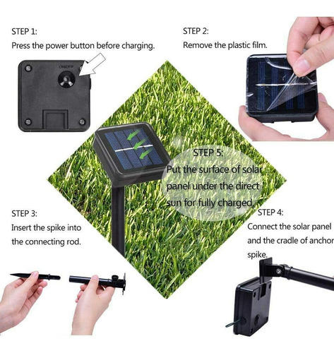 4 Luces Solares Con Estampado De Patas De Perro, Farol Led D