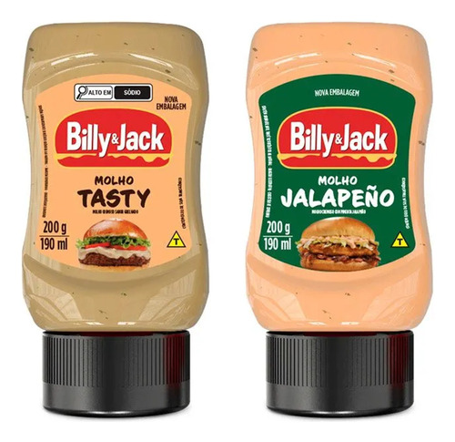 Molho Billy & Jack 200g - Kit C/ 2 Unds (tasty E Jalapeño)