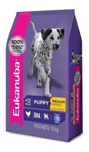 Eukanuba Puppy Medium Breed 15 Kg Alimento Cachorro Perros