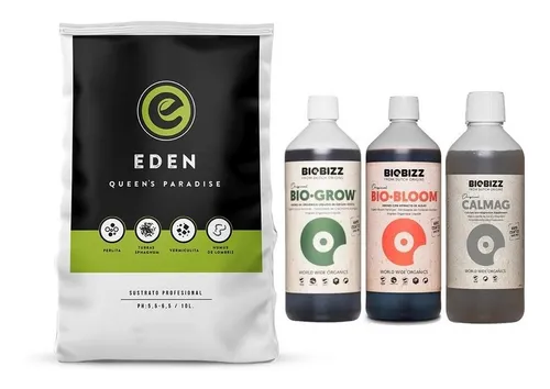 comprar Sustrato Eden 10lts Con Biobizz Grow Bloom Calmag 500cc