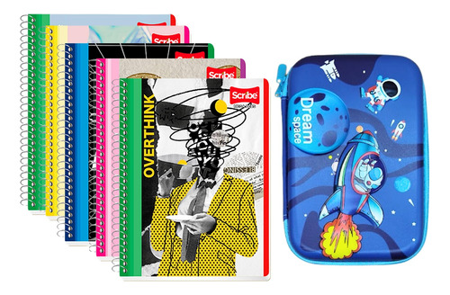 Cuaderno  Profesional 100 Hojas 5 Pzas + 1 Lapicera 3d