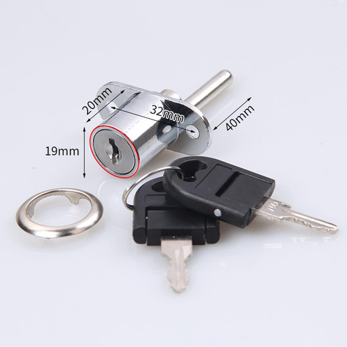 Cerradura Resistente Para Armarios Y Cajones De 19mm Plata