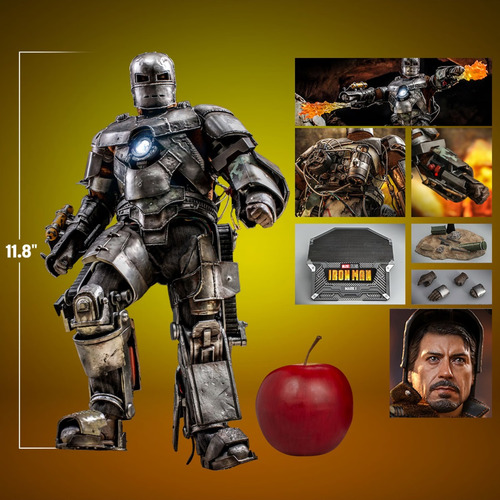 Iron Man Mark I Die Cast Hot Toys 1/6 Mms 605 D40 (Usado)