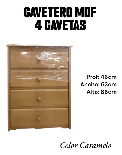Chifonier 4 Gavetas Moderno 60 Cm Mdf
