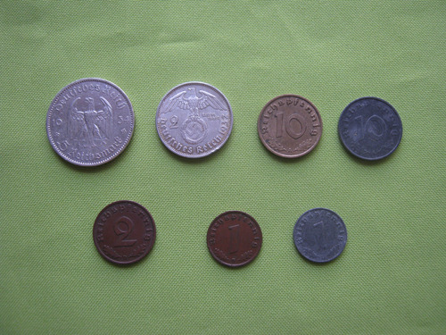Alemania Tercer Reich Lote 7 Monedas Incluye Plata 