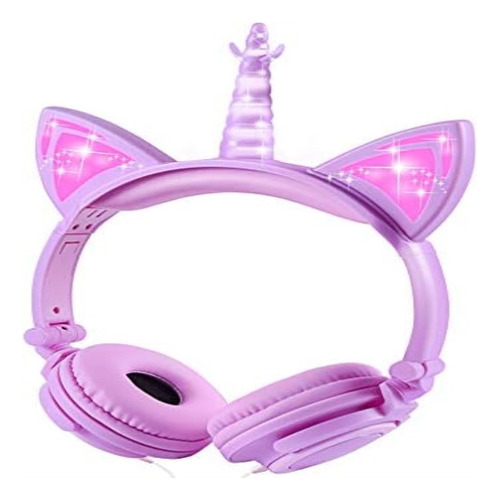 Isightguard Unicornio Auriculares Niños Auriculares Con Gato