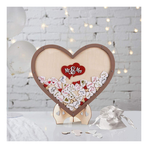 Recepción De Boda En Forma De Corazón Libro De Invitados