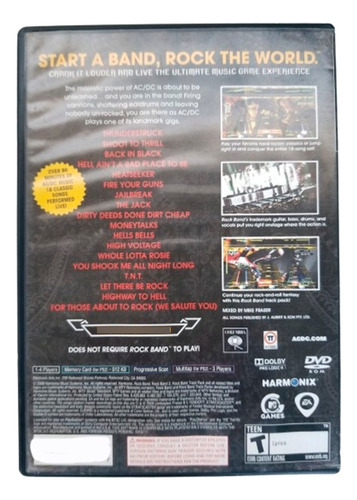Ac Dc Live Rockband Paraplay 2 Formato Fisico Original (Usado)