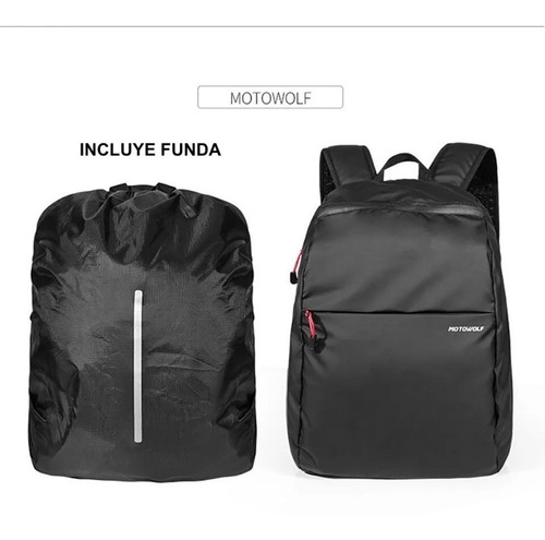 Imagen 3 de 10 de Mochila Casco Motociclista Impermeable Reflejante 29 Litros