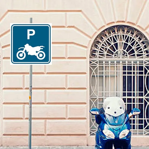Aviso Parqueadero Para Motos Lona Sim06 Estacionamiento Dd8p