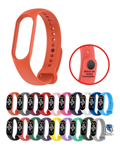 Pulsera Repuesto Para Xiaomi Mi Band 7 Con Botón De Metal