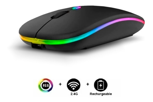 Mais Vendido Mouse Wireless Recarregável Led Rgb 2.4ghz Sfio