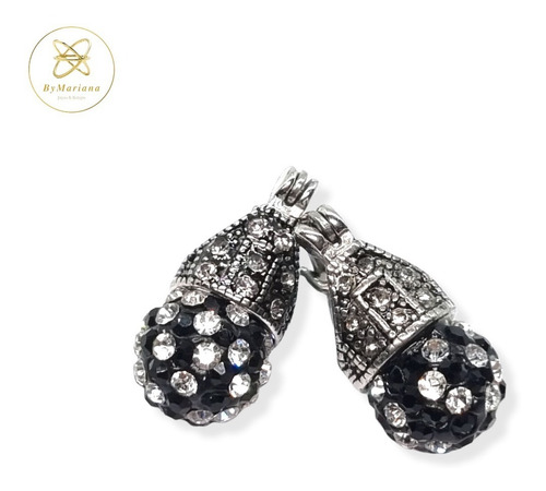 Imagen 4 de 6 de Aros Acero Lady Di Bola De Fuego Negra Y Blanca 10mm