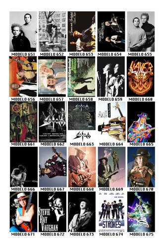 Imagem 1 de 7 de Kit 10 Impressos Fotográficos Show Poster De Bandas De Rock