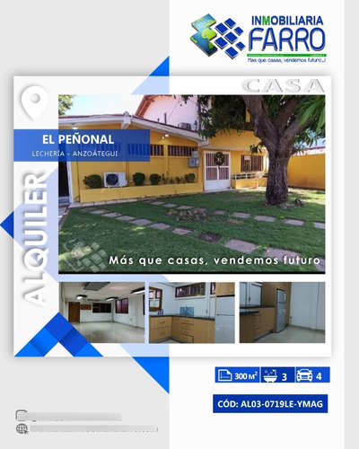Imagen 1 de 9 de En Alquiler Casa Para Uso Comercial Ubicada En El Sector El Peñonal De Lecheria Ve03-0719le-ymag