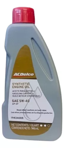 Aceite de motor gasolina 5w40 full sintético 946 ml